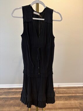 Ramy Brook Black Sleeveless Pleated Dress